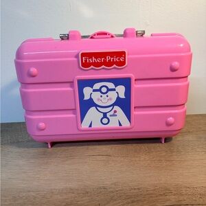 Fisher-Price Pink Medical Play-Set Carrying Case with Handle- Good Condition